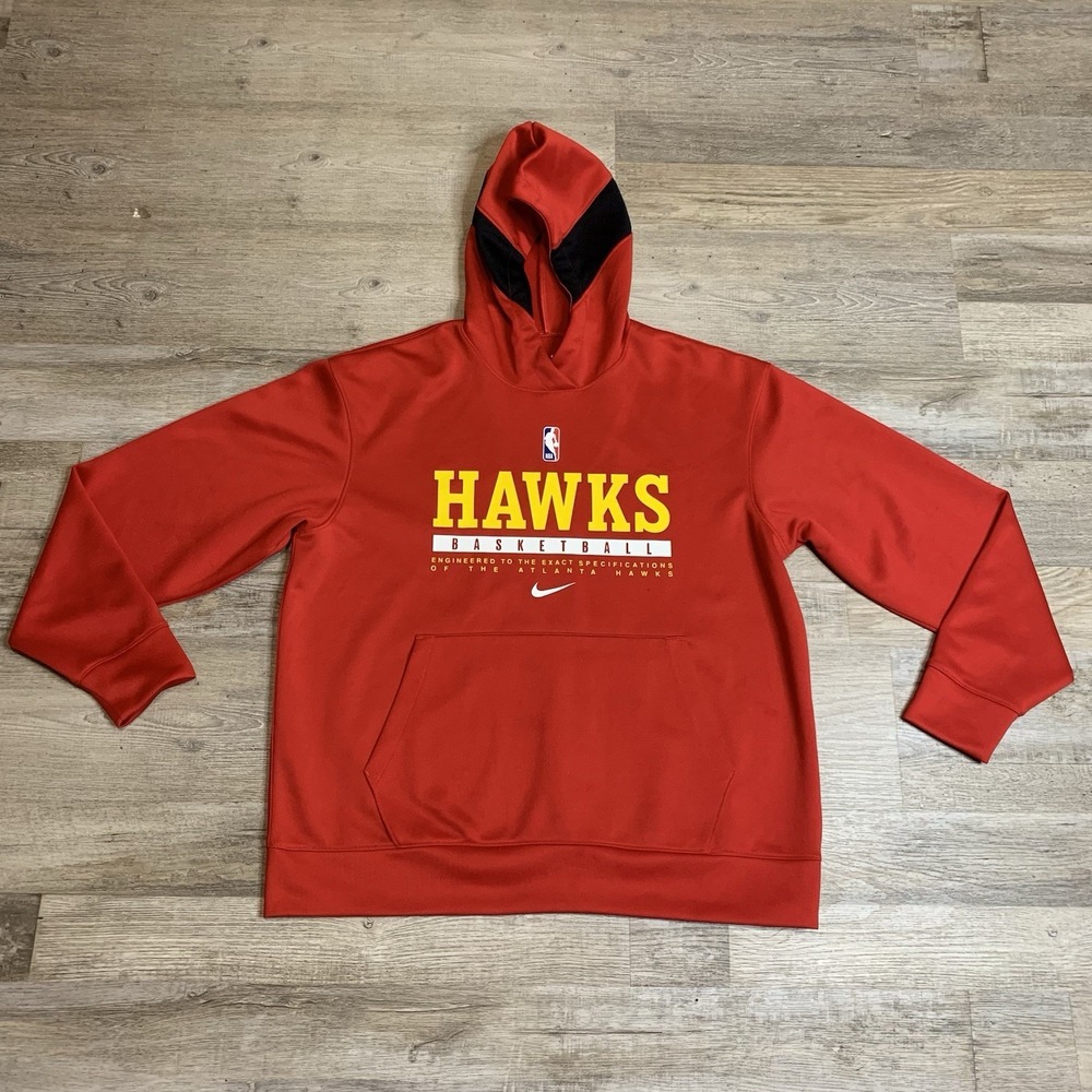Nike Atlanta Hawks Red Spotlight‎ On Court Dri-Fit Performance Pullover Hoodie L